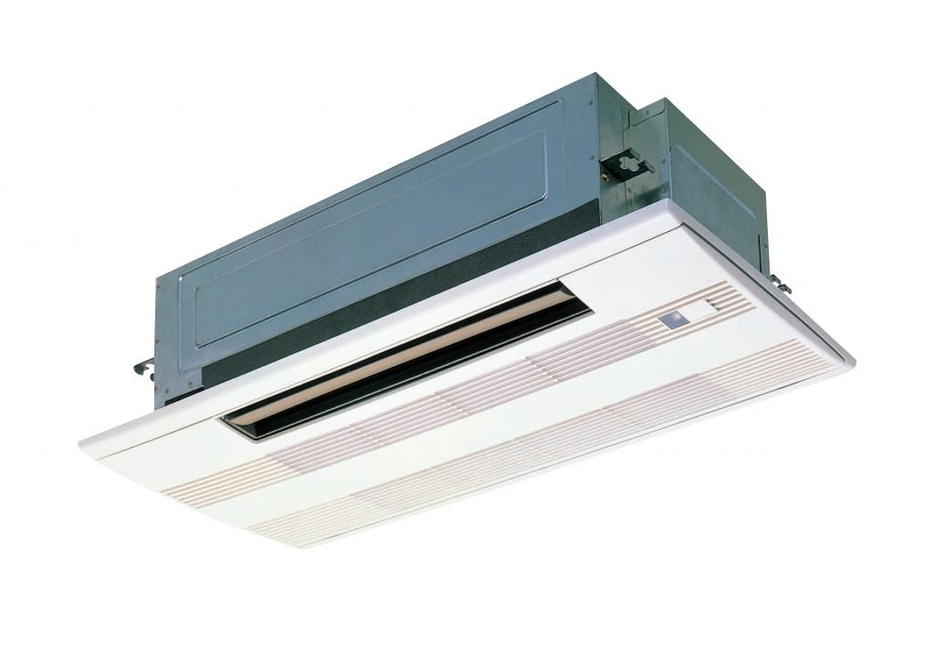 Unit indoor AC cassette Daikin dilihat dari bawah