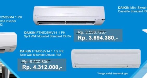 harga ac daikin mei 2018