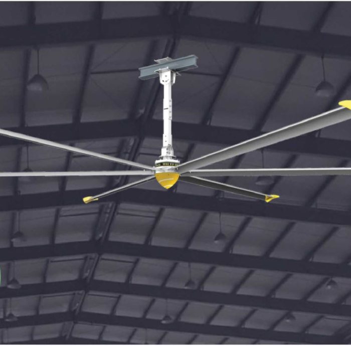 Kipas HVLS dengan motor permanent magnet brushless DC