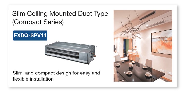 Kartu produk Daikin Slim Ceiling Mounted Duct Type seri Compact